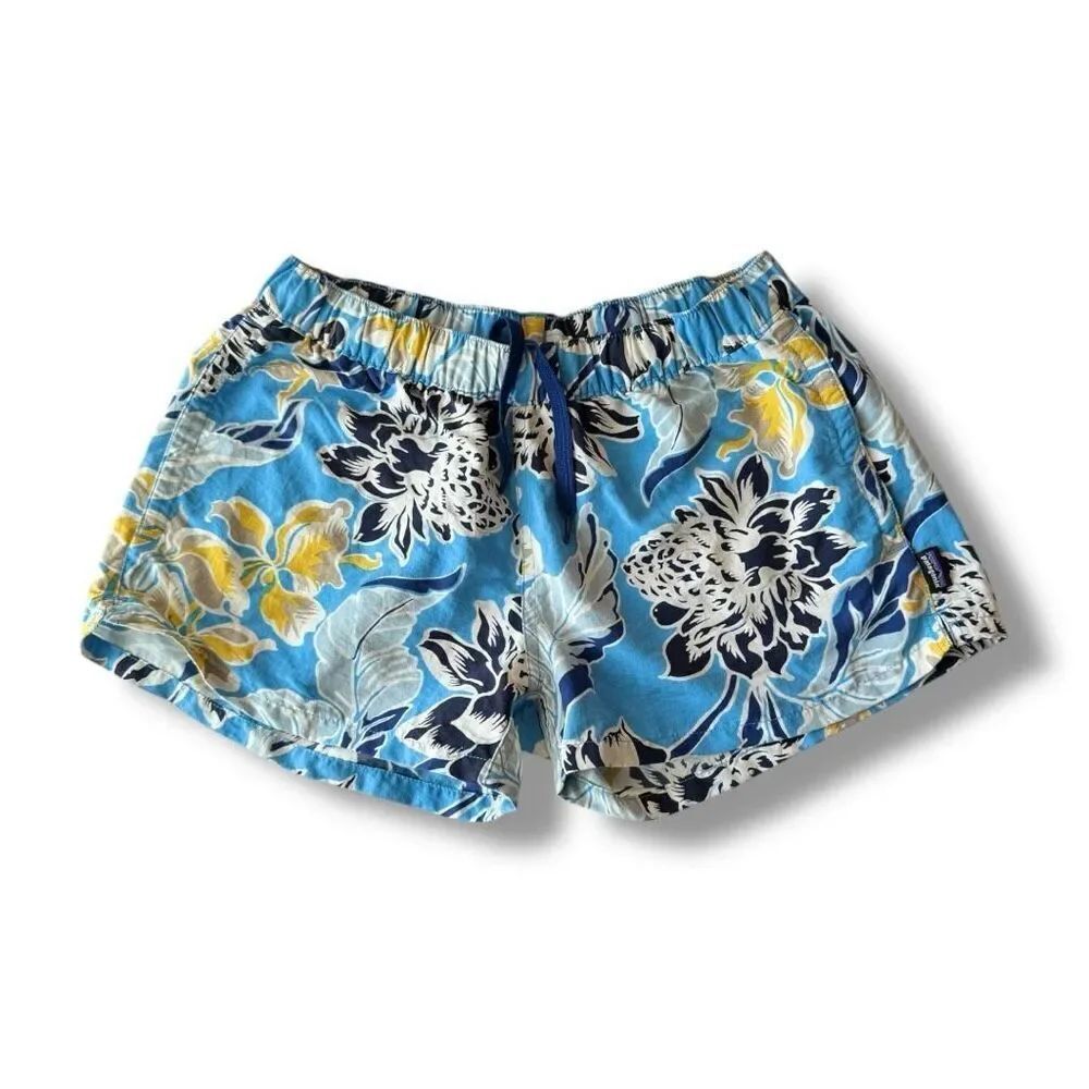 Patagonia Women's Floral Print Nylon Shorts Size S Multicolor